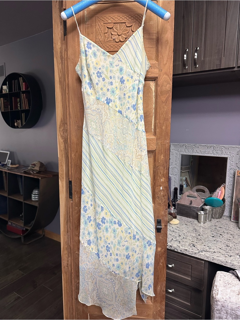 Boho sundress dressy casual adjustable straps asymmetrical high low hem beach